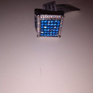 Jtv blue Swarovski crystal ring